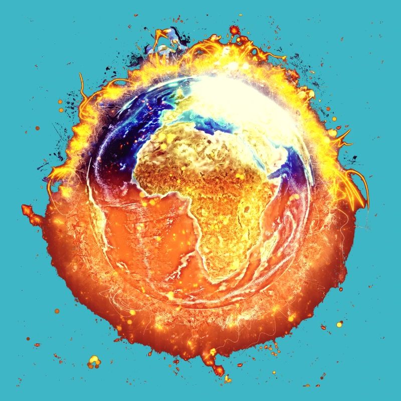 World globe burning