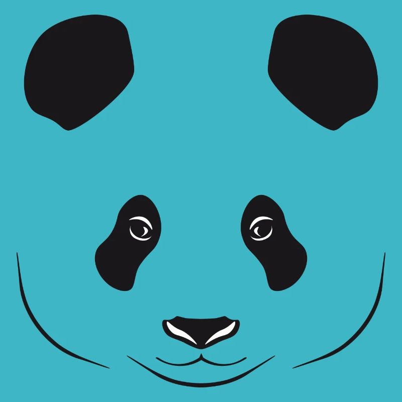 Panda bear dessin, simple, silhouette
