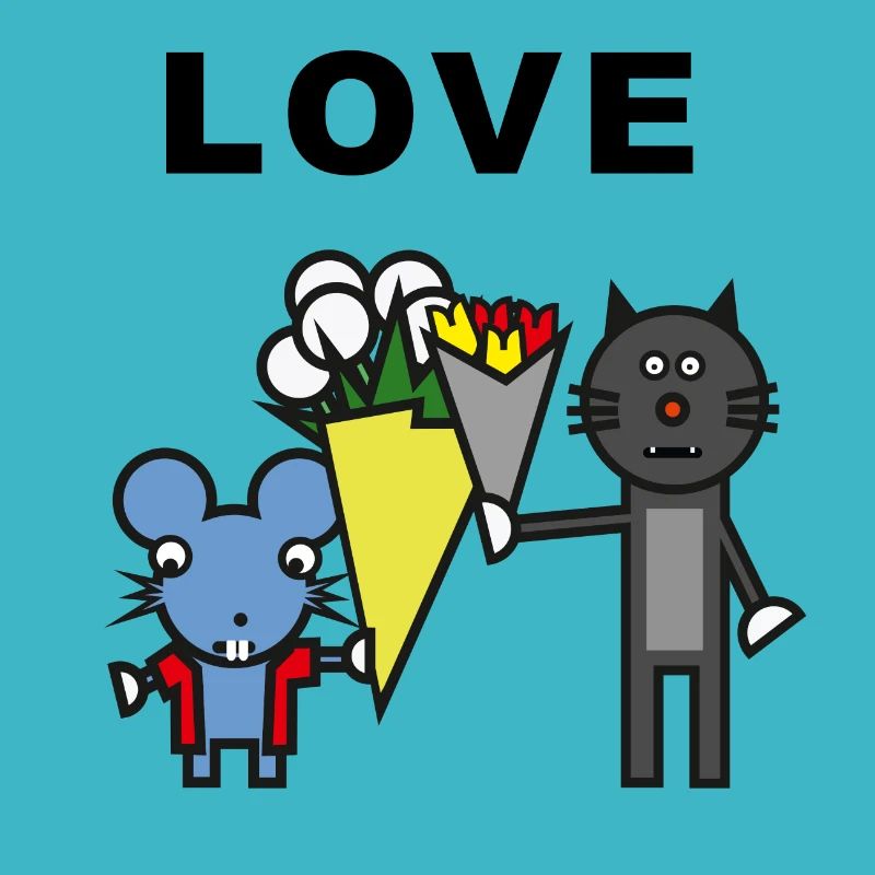 Cat mouse love gift