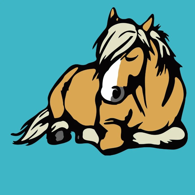 Lustiges freches Comic Pferd schlafend Geschenk