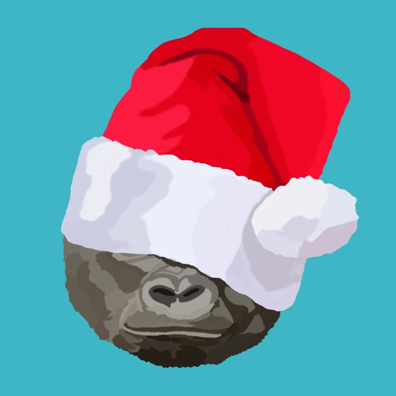Gorilla mit Weihnachtsmütze, Weihnachtsgeschenk