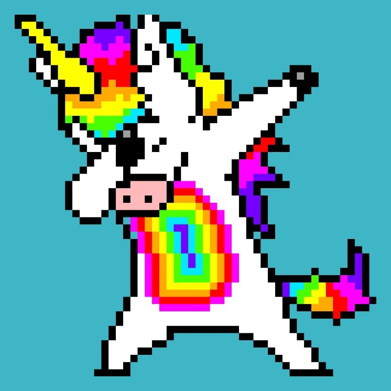 Rainbow unicorn pixelart