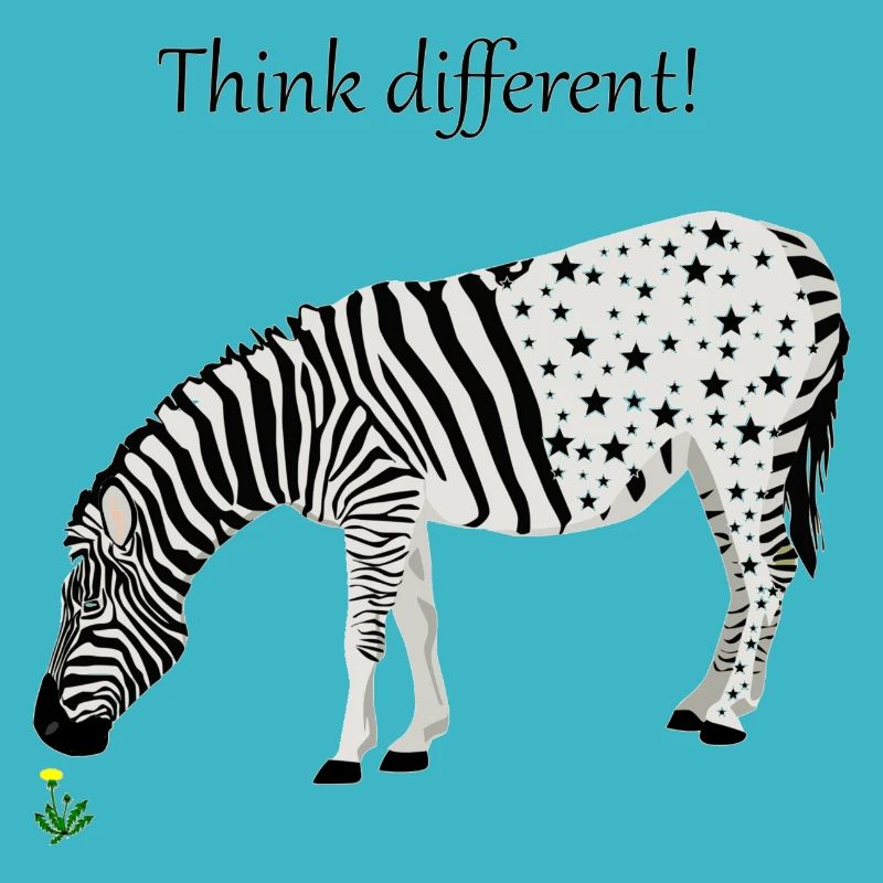Zebra Think different stars and stripes gift