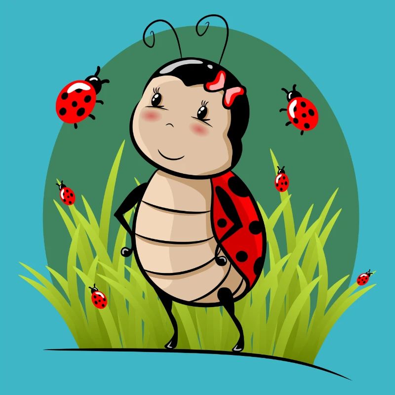 Coccinelle dans l’herbe