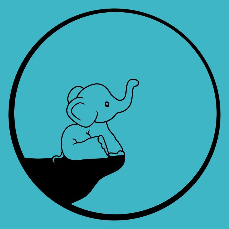 cliff elephant moon night round circle sitting sweet