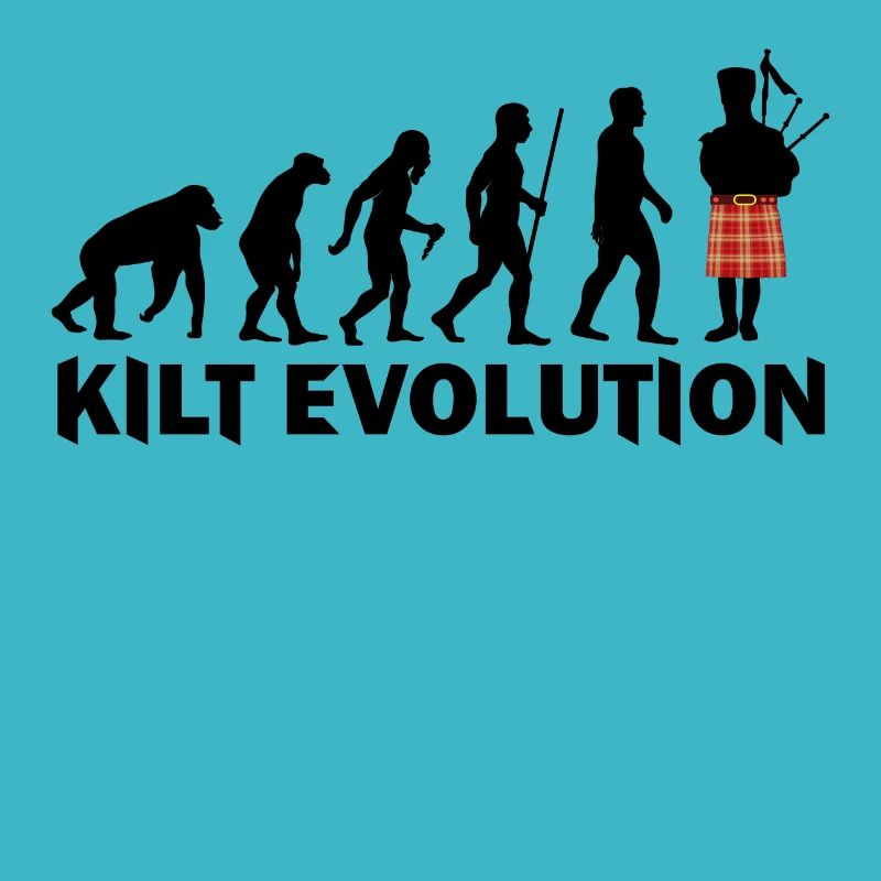 T-shirt drôle de Kilt Evolution Darwin