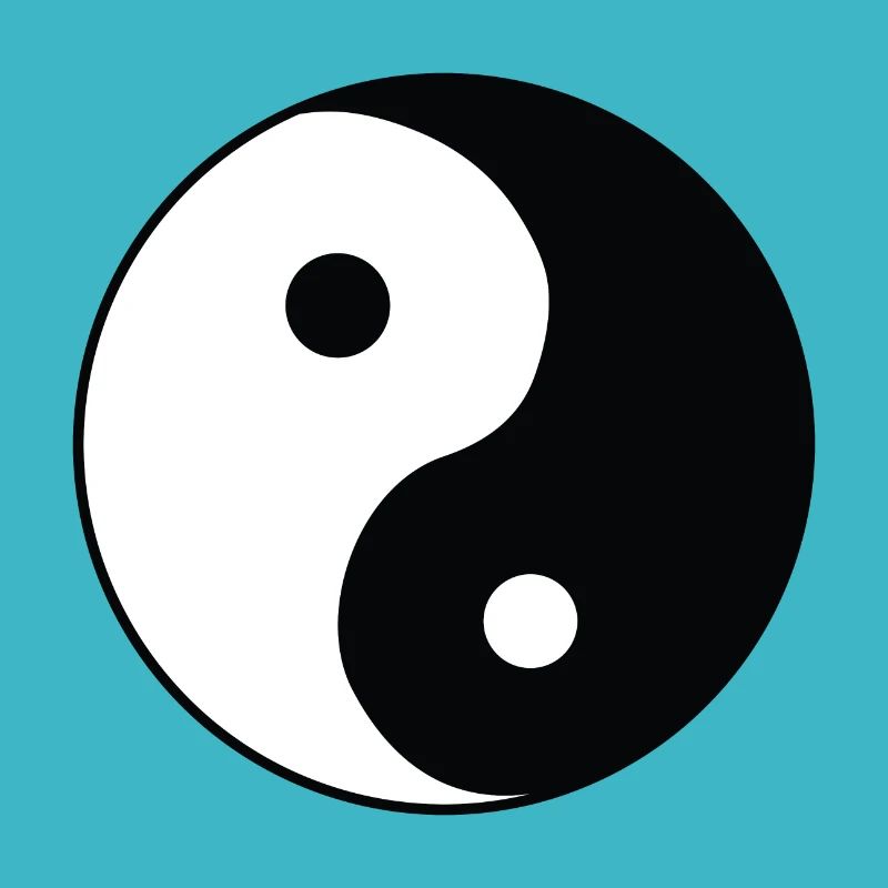 ying yang Black and white up and down