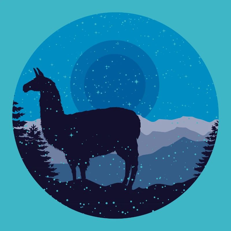 Llama in the moonlight
