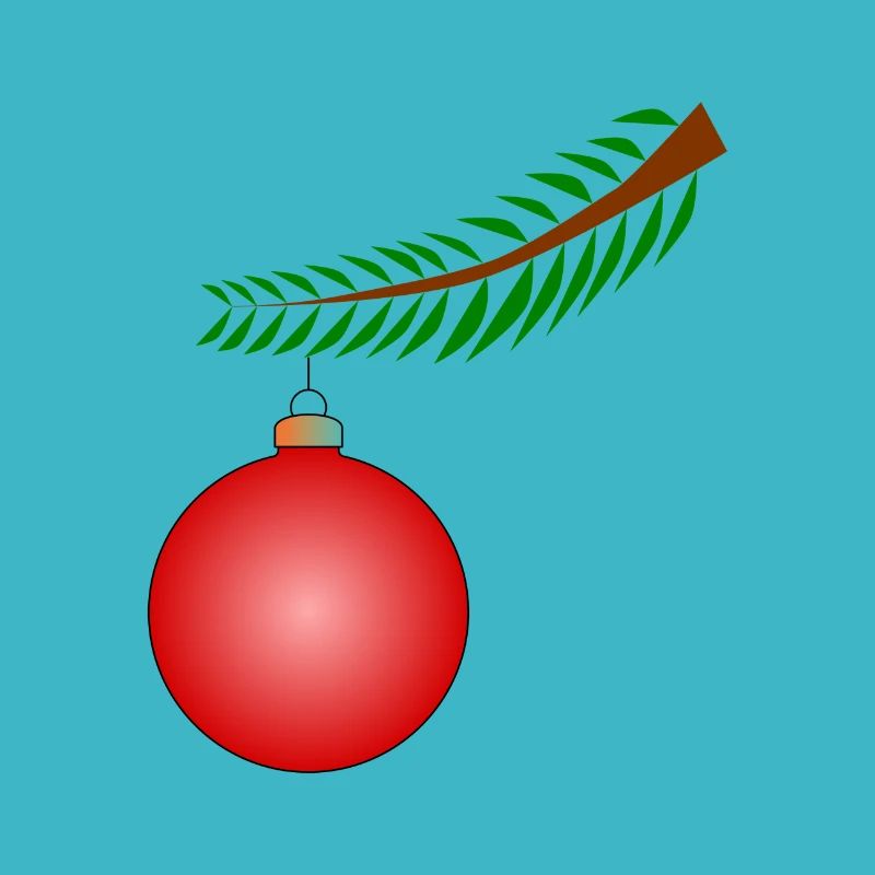 Weihnachtskugel am Ast - Rot