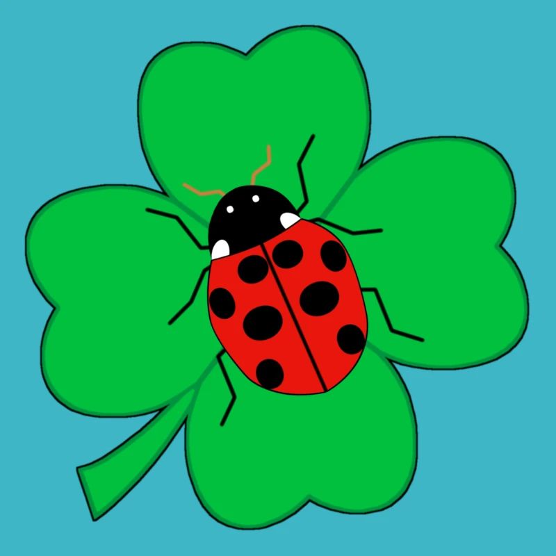 Ladybug on cloverleaf lucky charm gift