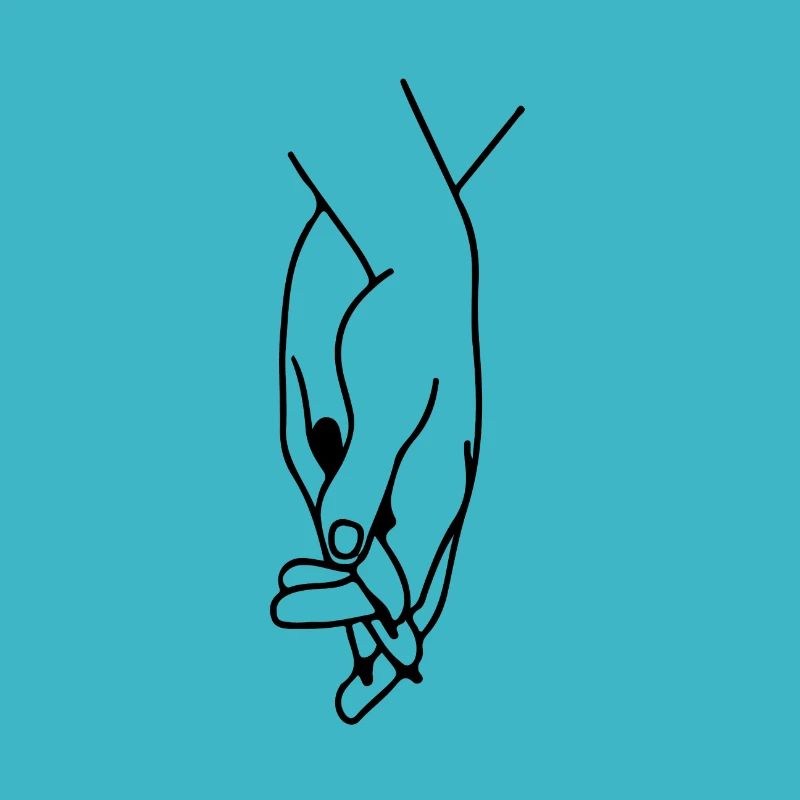Drawing sketch hands couple
