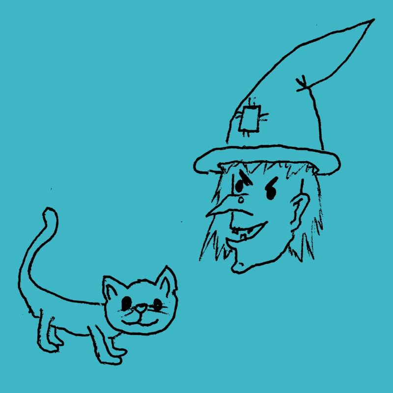 Sorcière avec chat