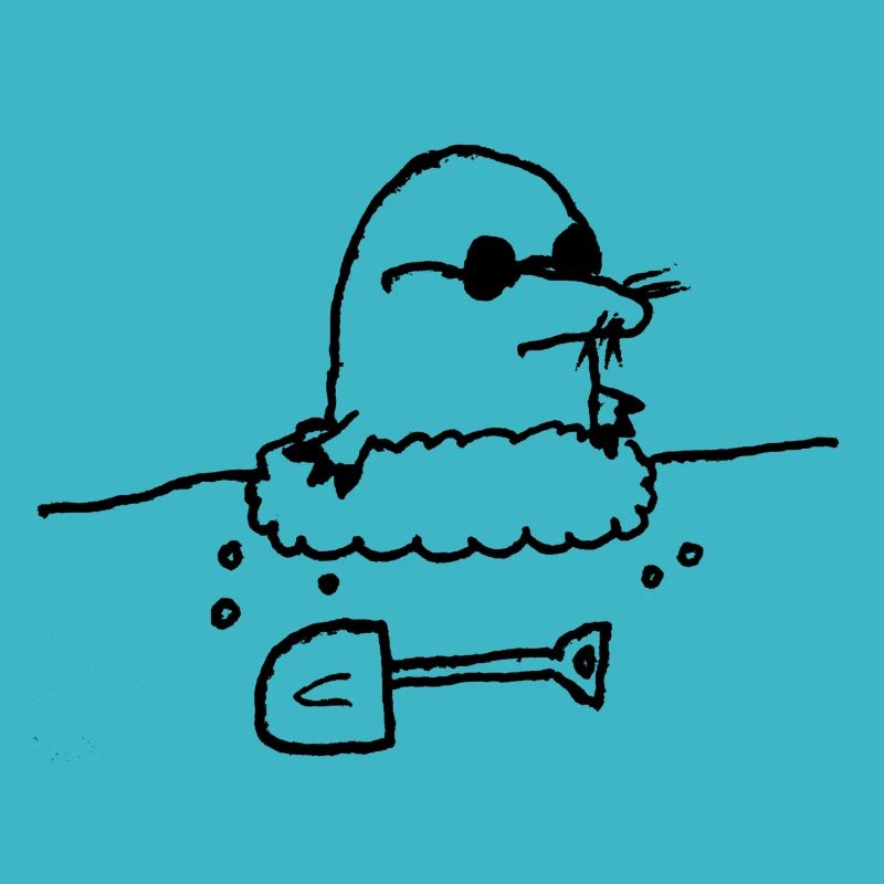 Comic Maulwurf mit Schaufel