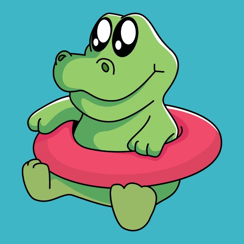 Bébé crocodile apprend à nager