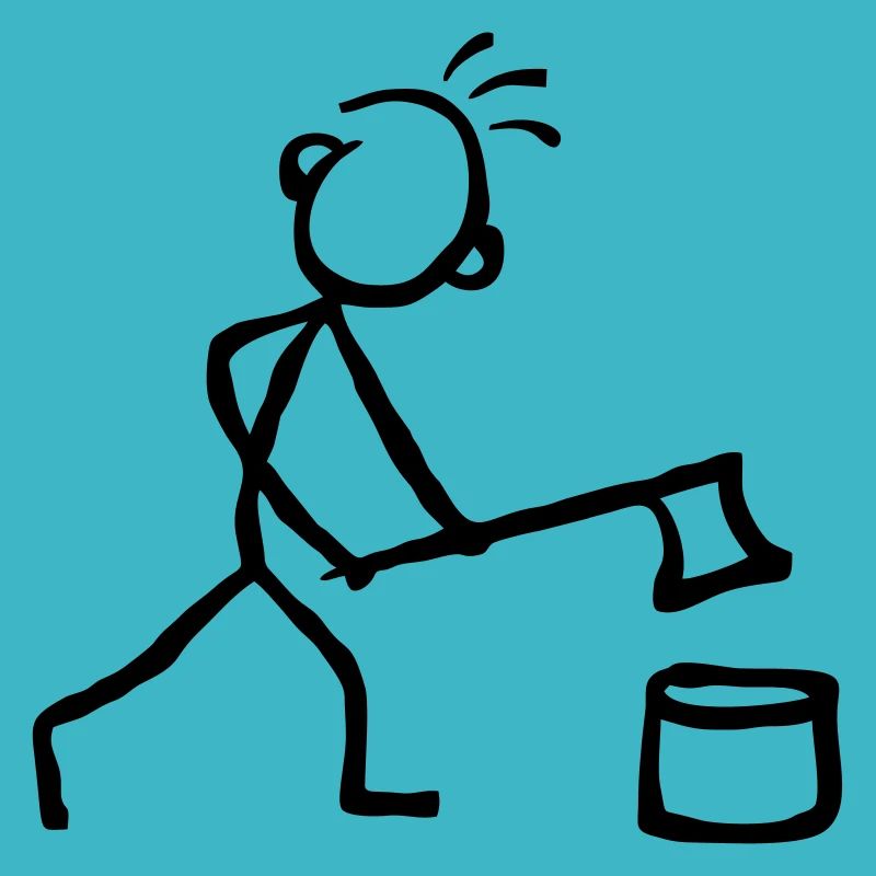 Strichmännchen Holz hacken