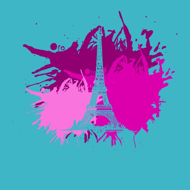 Paris Eifelturm Splash Farbfleck Geschenk