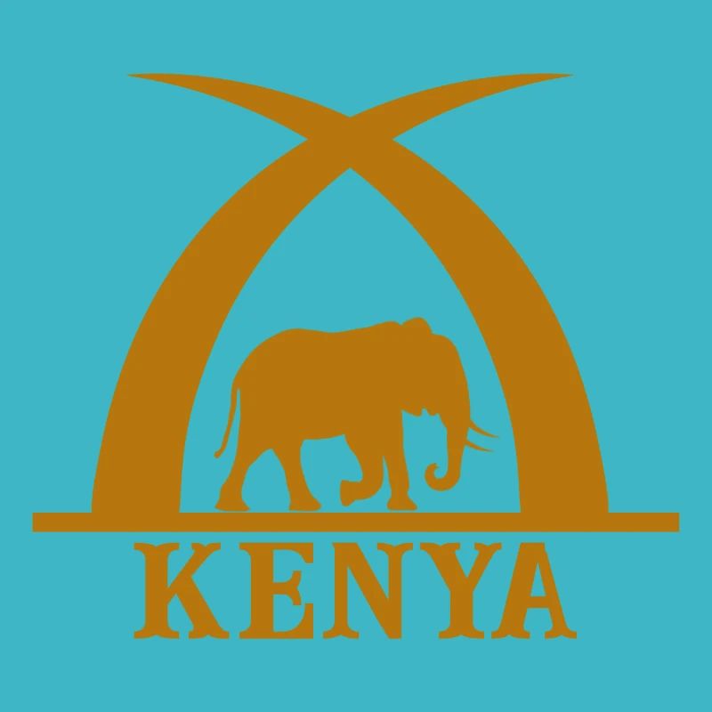 Ivory and elephant with inscription KENYA