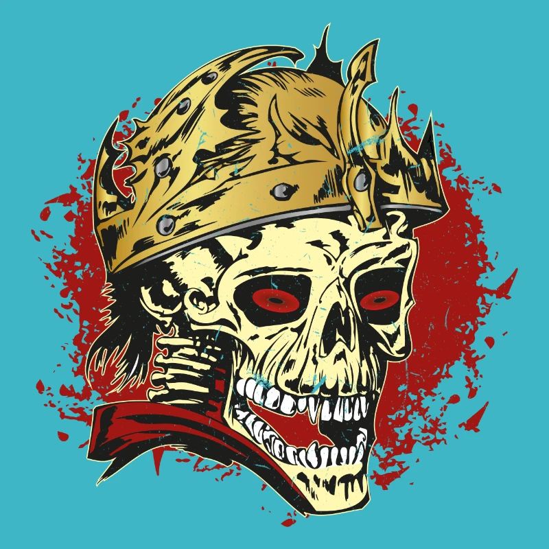 Rockabilly skull with helmet