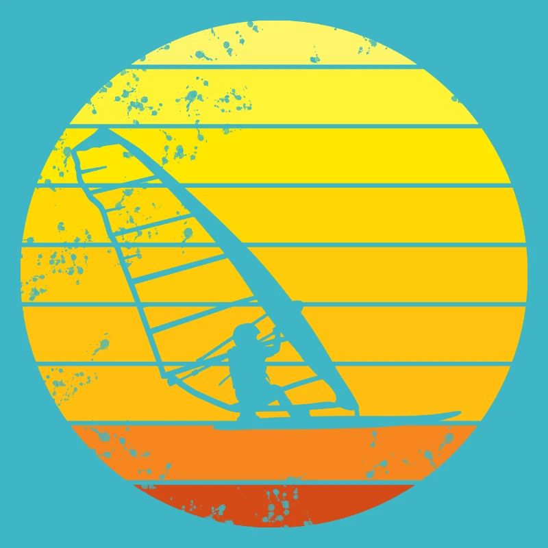 Windsurfer retro sunset
