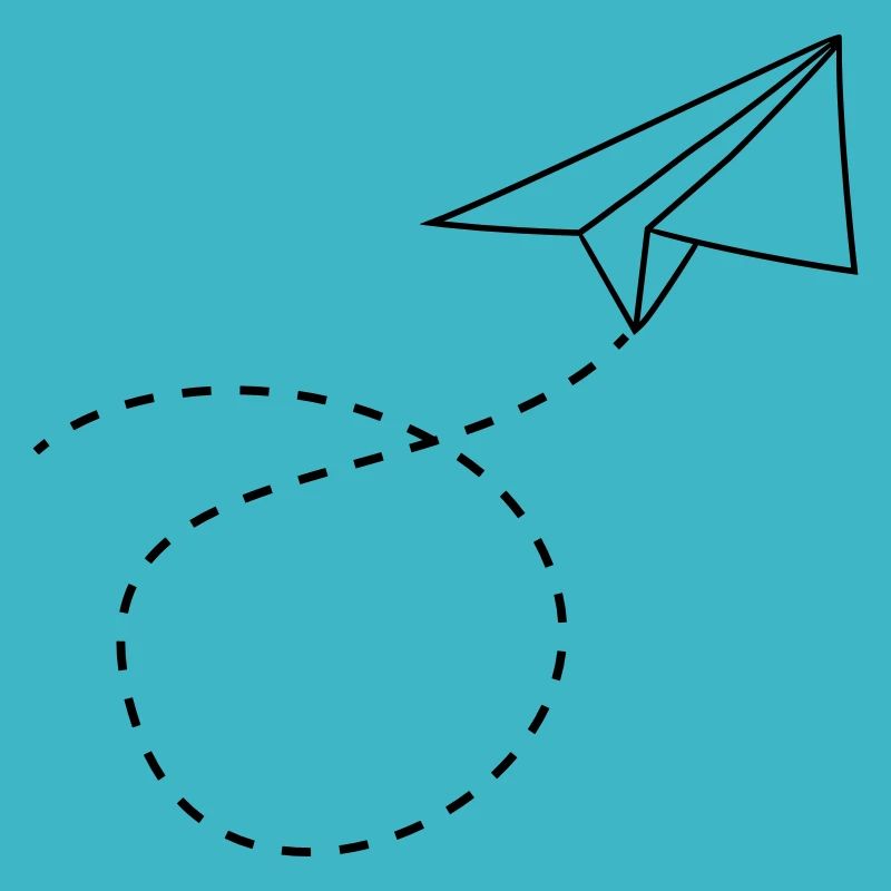 dashed line paper airplane folded toy airplane fly