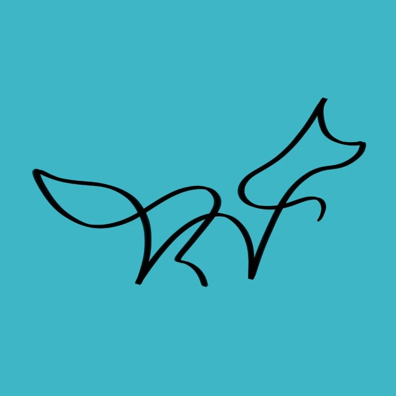One Line Fuchs schwarz