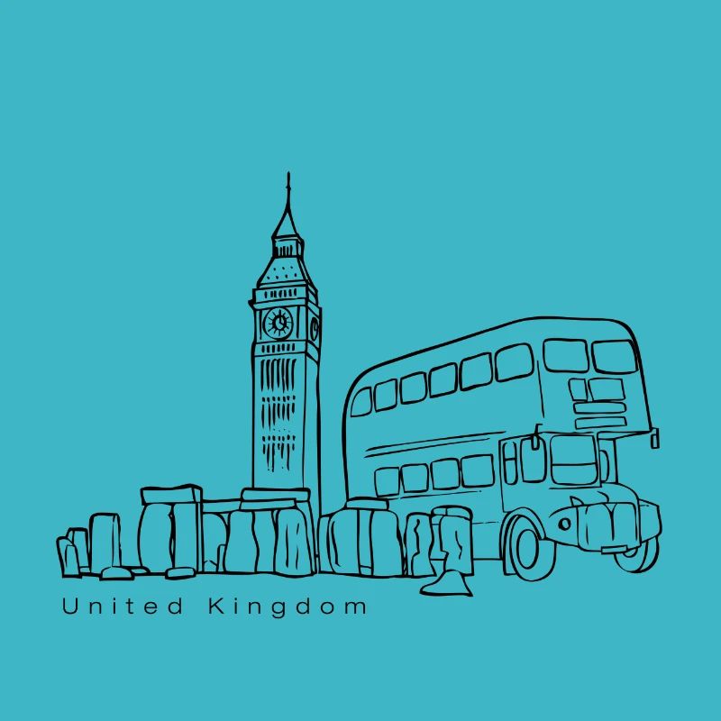 Großbritannien Reise, schwarz
