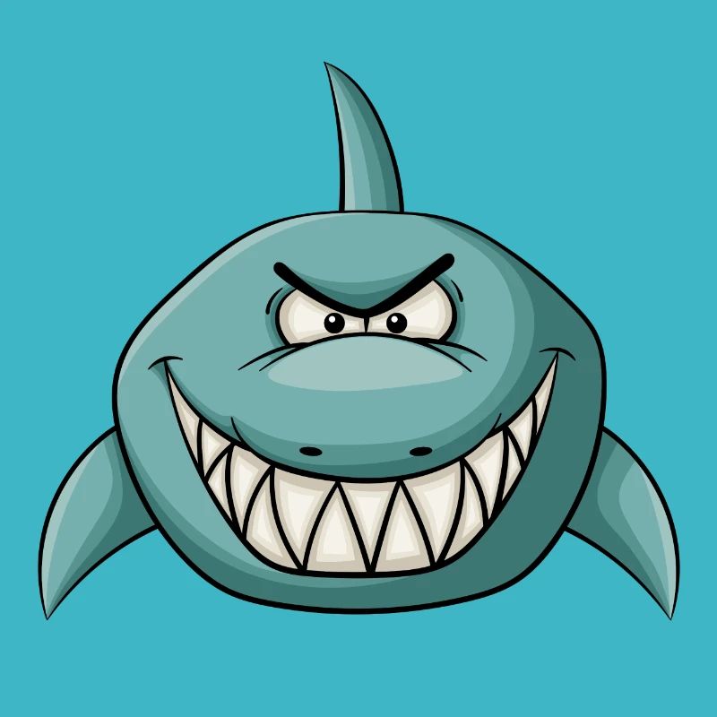 Evil grinning shark