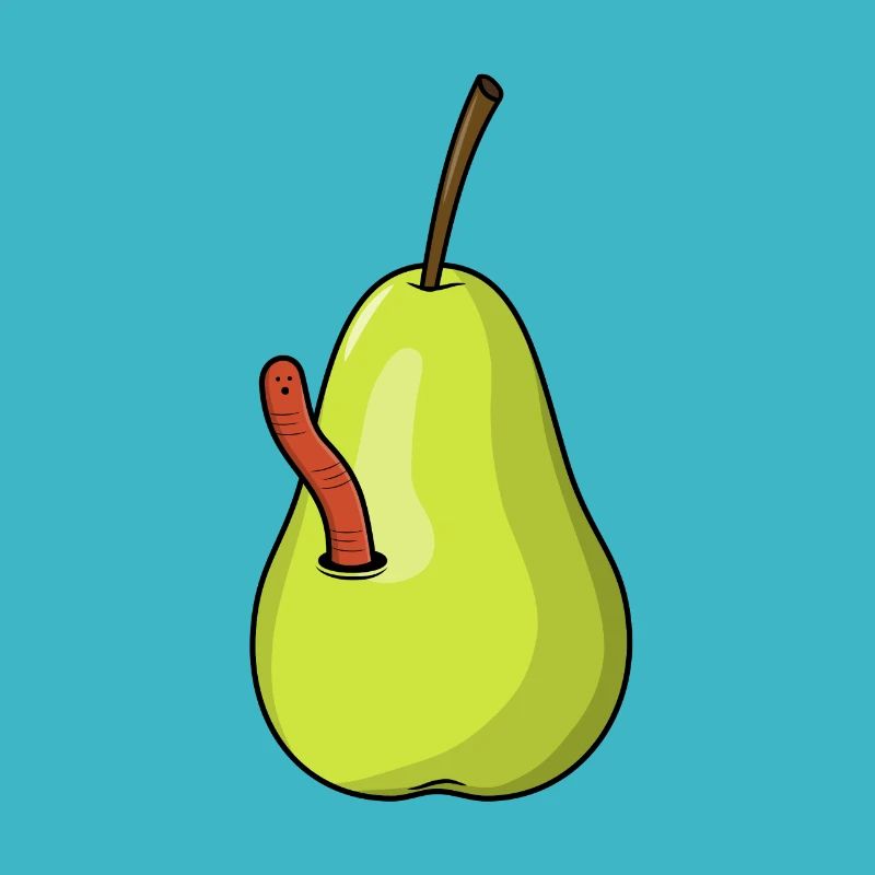 Poire avec ver