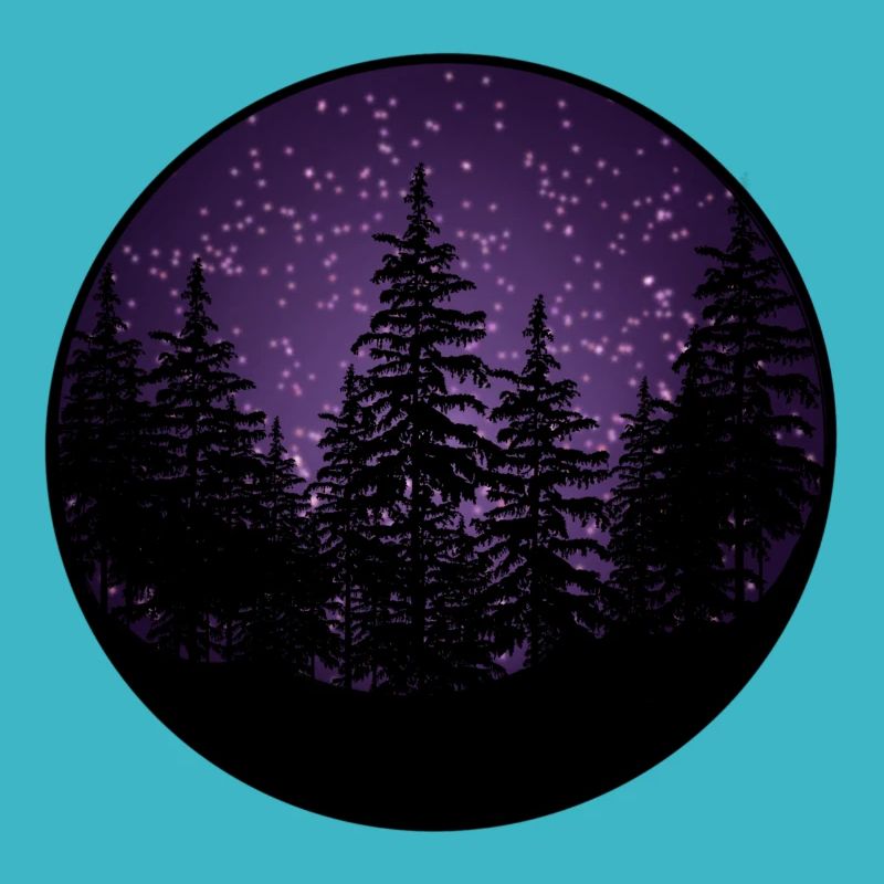 Dunkler Wald mit Lila Hintergrund