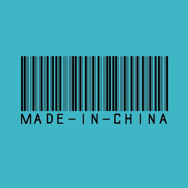Made in China Barcode, der die Globalisierung anprangert