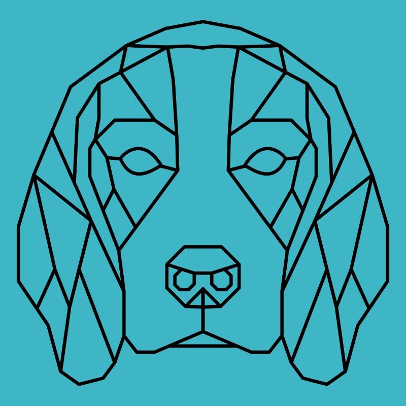 Beagle geometrisch minimalistisch schwarz