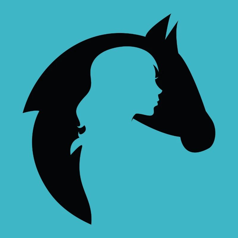 Pferd Geschenk Reiten Mädchen Silhouette