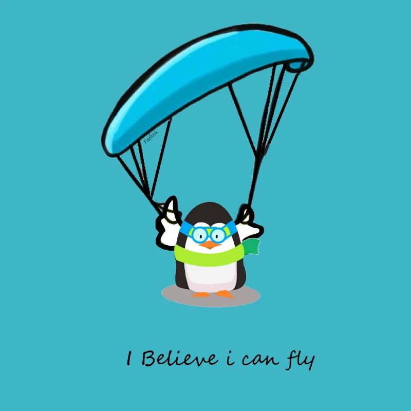 Paraglider paragliding mountains penguin
