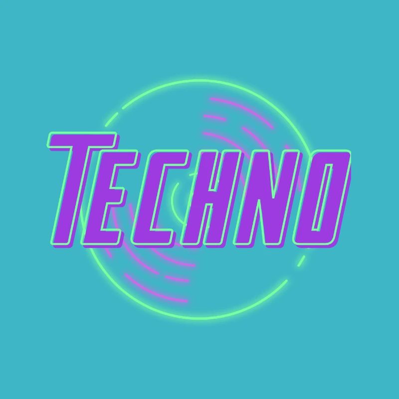 Techno Schallplatte Neon