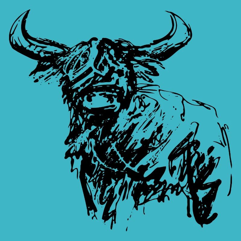 scottish highlander ink drawing