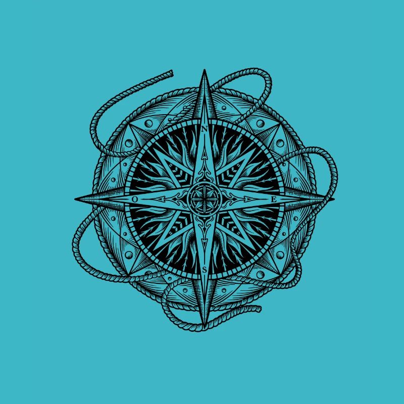 Kompassrose mit Schiffstau