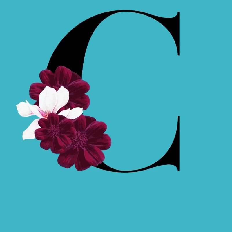lettre C fleuris