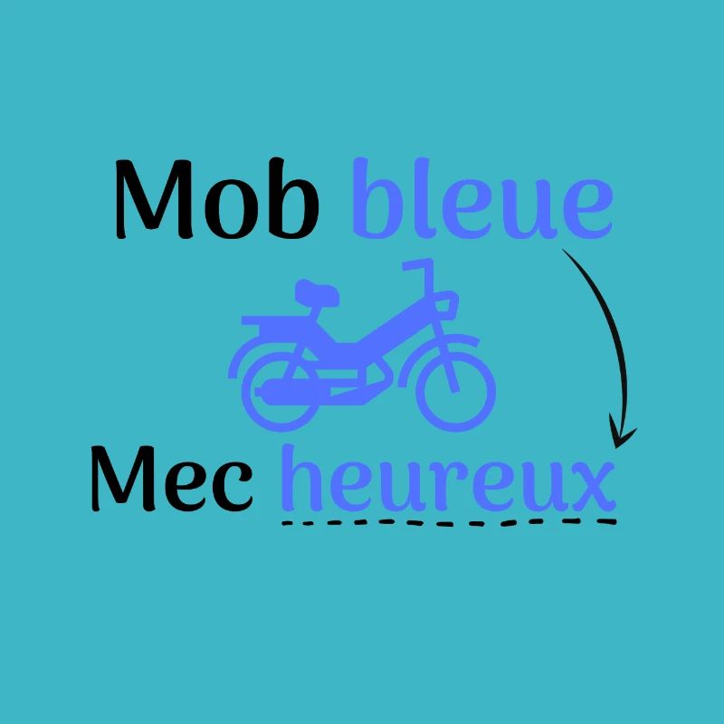 Mob bleu mec heureux