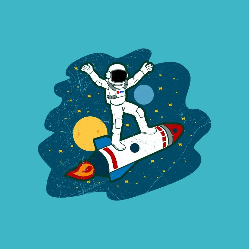 Astronaut Ride Spaceship Space Lover Geschenkidee