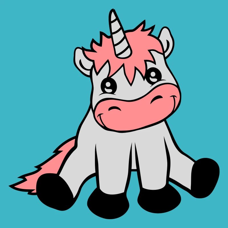 Sitzendes niedliches Einhorn