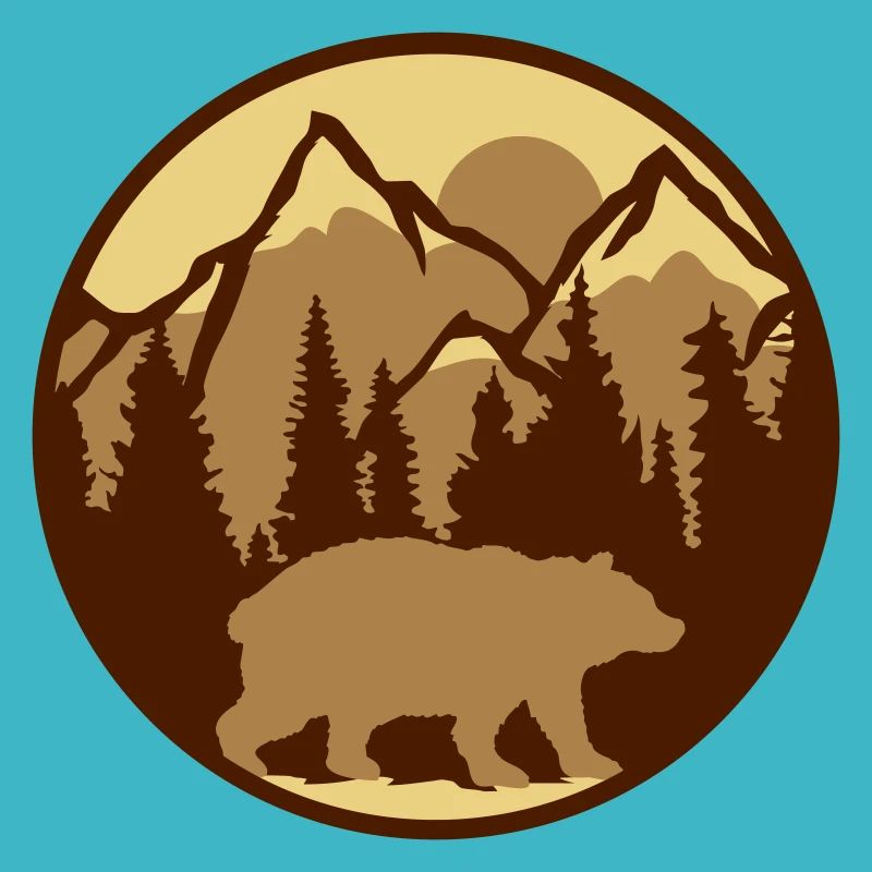 Mountains Forest Bear