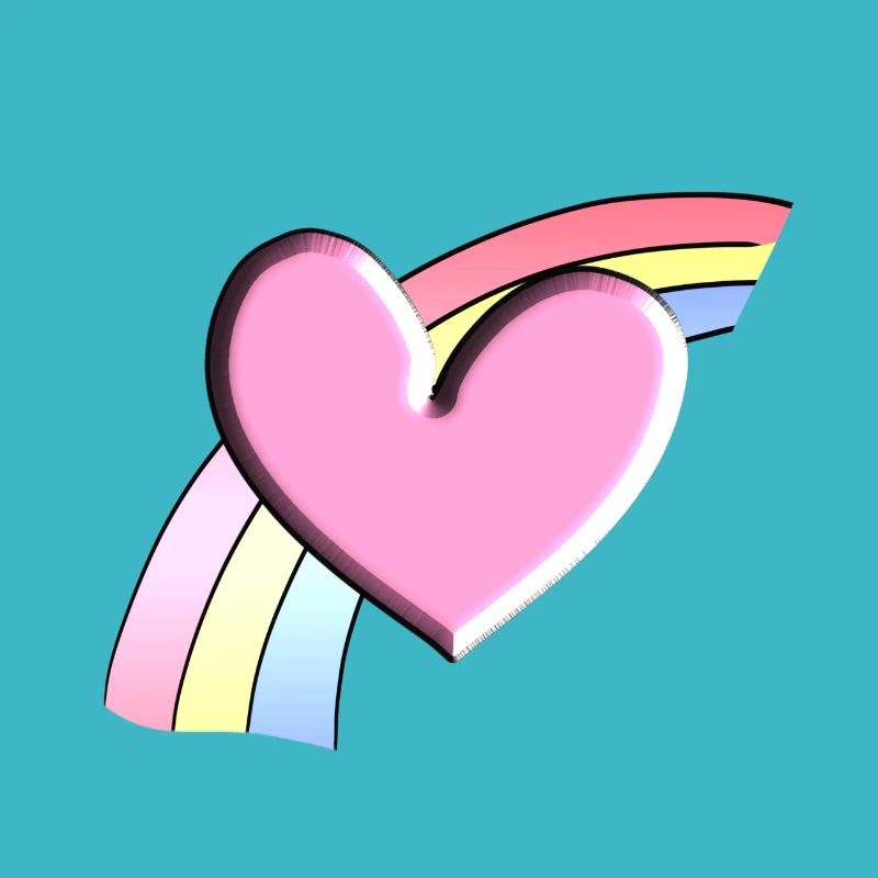 regenbogen rosa herz hintergrund