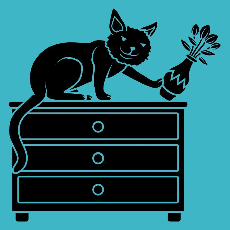 Vase de fleurs de bosses de chat effronté