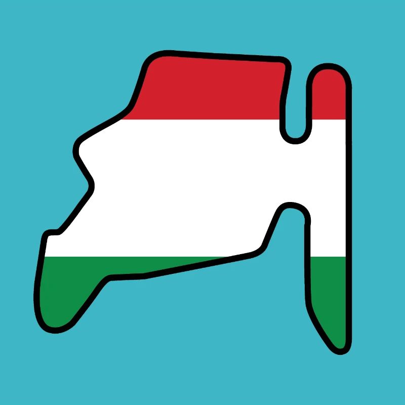Hungary Race Track with Flag