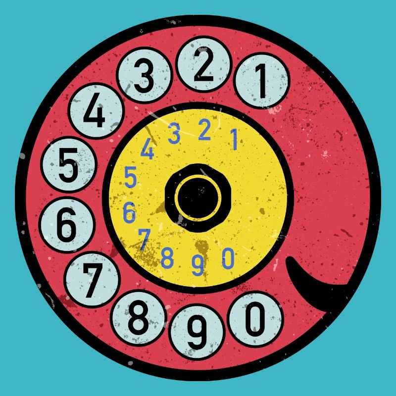 bunte Wählscheibe Vintage Retro Telefon Nostalgie