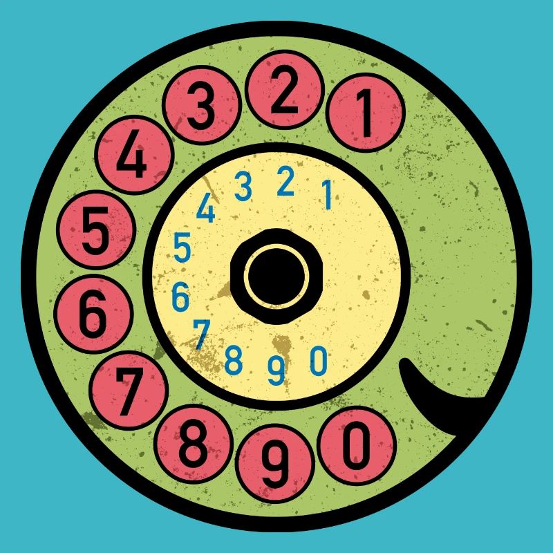 bunte Wählscheibe Vintage Retro Telefon Nostalgie