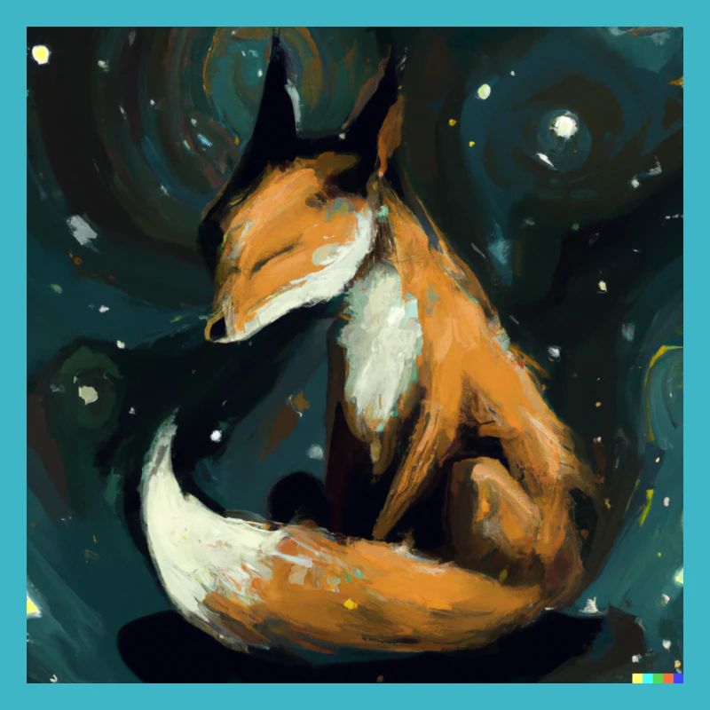 Fox rests at night