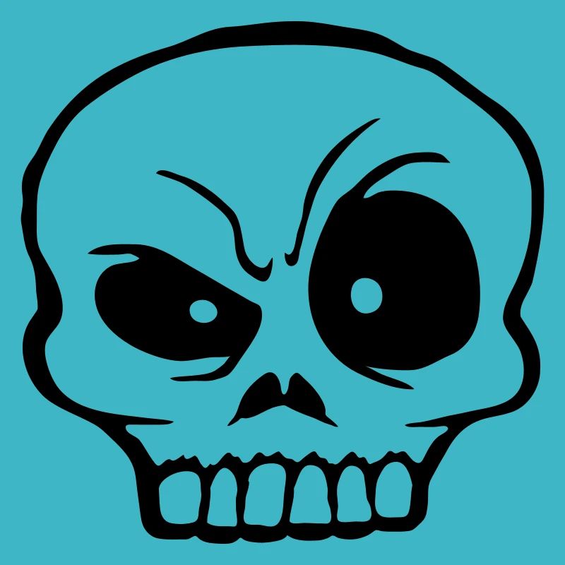 Cartoon skeptical facial expression skull