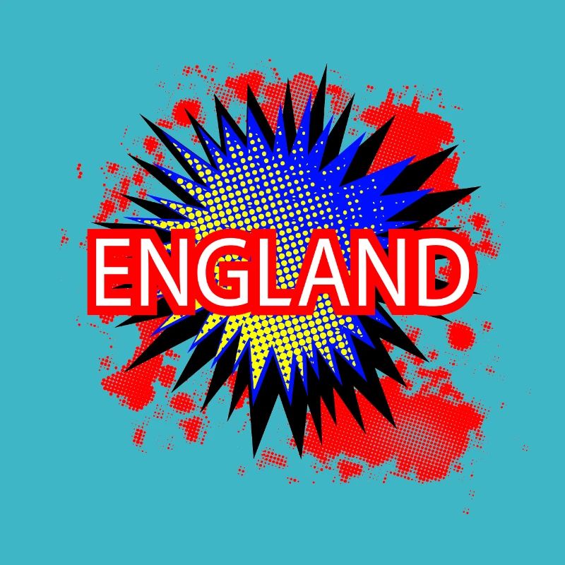 Angleterre Rouge Blanc et Bleu Dessin animé Exclamation