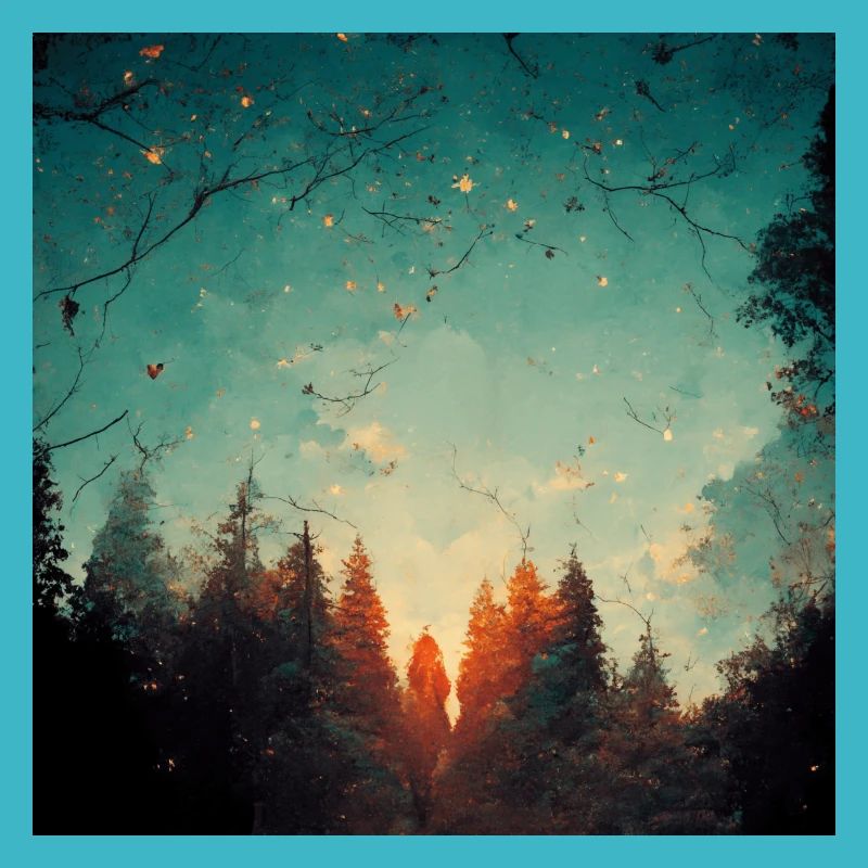 Coucher de soleil dans la forêt